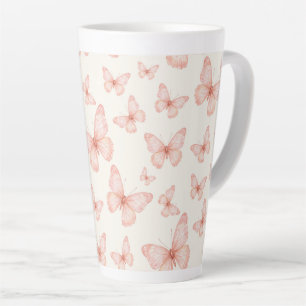 Mooie roze vlinders latte mok