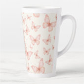 Mooie roze vlinders latte mok (Rechts)