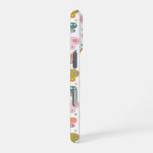 Mooie Roze Vlinders Patroon Gepersonaliseerde Naam iPhone Hoesje (Rechterkant)