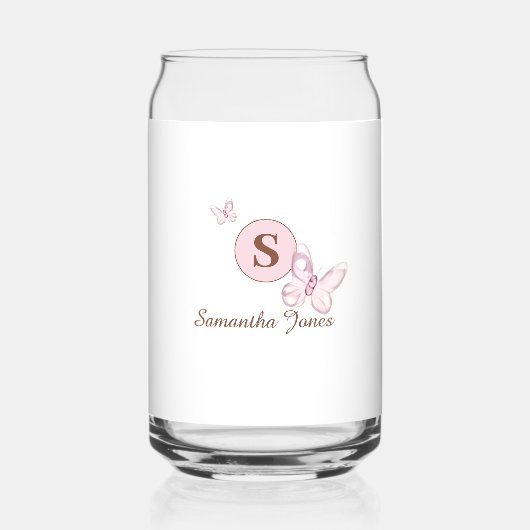 Mooie Roze Vlinders Persoonlijk Blikvorm Glas (Achterkant)