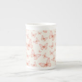 Mooie roze vlinders porselein kop (Voorkant)