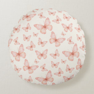 Mooie roze vlinders rond kussen