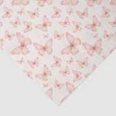 Mooie roze vlinders tissuepapier (Detail)