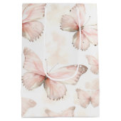 Mooie Roze Vlinders Verjaardag Medium Cadeauzakje (Achterkant)