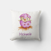 Mooie Roze Vogel Meisje Slaapkamer Kussen (Voorkant)