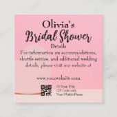 Mooie roze Vrijgezellenfeest Details Informatiekaartje (Voorkant)