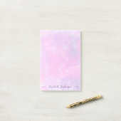 Mooie roze vrouwelijke waterverf aangepaste naam post-it® notes (Op bureau)