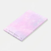 Mooie roze vrouwelijke waterverf aangepaste naam post-it® notes (Schuin)