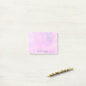 Mooie roze vrouwelijke waterverf aangepaste naam s post-it® notes (Op bureau)