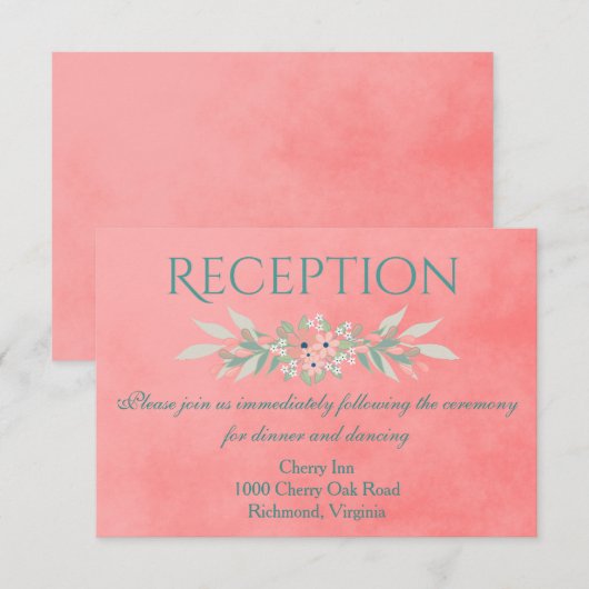 Mooie Roze Waas Ontvangst Kaart (Voorkant / Achterkant)