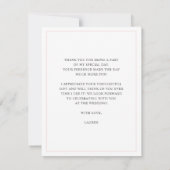 Mooie roze wafel bruids brunch feest Vlak Bedankkaart (Achterkant)