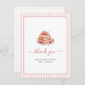 Mooie roze wafel bruids brunch feest Vlak Bedankkaart (Voorkant / Achterkant)