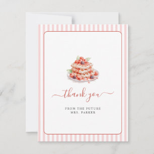 Mooie Roze Wafels Brunch Bruidsfeest Plat  Bedankkaart