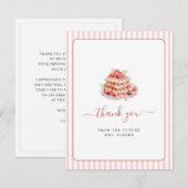 Mooie roze waffel bruidssalon plat bedankkaart (Voorkant / Achterkant)