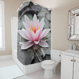 Mooie roze waterlelie douchegordijn