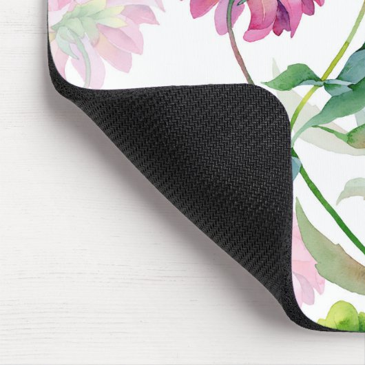 Mooie roze Waterverf bloemen illustratie Muismat (Hoek)