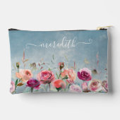 Mooie Roze Waterverf Bloemen Tuinnaam Etui (Achterkant)