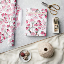 Mooie roze waterverf bloemenschildering