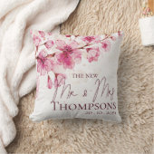 Mooie Roze Waterverf Bloemige Nieuwe Mijnheer Mevr Kussen (Deken)