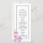 Mooie roze waterverf bloesems bruiloft programma (Achterkant)