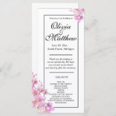Mooie roze waterverf bloesems bruiloft programma (Voorkant / Achterkant)