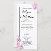 Mooie roze waterverf bloesems bruiloft programma (Voorkant)