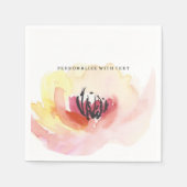 Mooie roze Waterverf Floral Servetten (Voorkant)