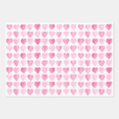 Mooie Roze Waterverf Harten Inpakpapier Vel (Voorkant 3)