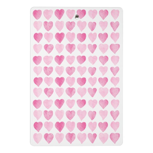 Mooie Roze Waterverf Harten Mini Klembord (Achterkant)