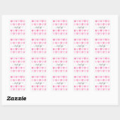 Mooie Roze Waterverf Harten Vierkante Sticker (Vel)