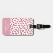Mooie roze waterverf hartpatroon bagagelabel (Voorkant horizontaal)