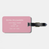 Mooie roze waterverf hartpatroon bagagelabel (Achterkant horizontaal)