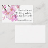 Mooie roze waterverf kersenbloesems bruiloft informatiekaartje (Voorkant / Achterkant)