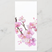 Mooie roze waterverf kersenbloesems bruiloft menu (Achterkant)