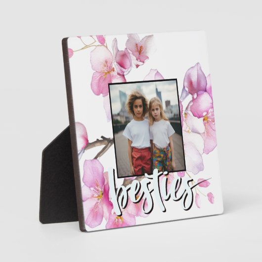 Mooie roze waterverf kersenbloesems foto fotoplaat (Voorkant)