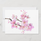 Mooie roze waterverf kersenbloesems kaart (Achterkant)