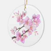 Mooie roze waterverf kersenbloesems keramisch ornament (Links)