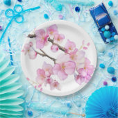 Mooie roze waterverf kersenbloesems papieren bordje (Feest)