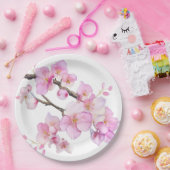 Mooie roze waterverf kersenbloesems papieren bordje (Feest)