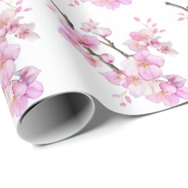Mooie roze waterverf kersenSakura bloesems Cadeaupapier