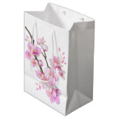 Mooie roze waterverf kersenSakura bloesems Medium Cadeauzakje (Voorkant Gekanteld)