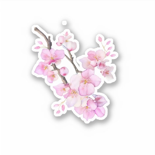 Mooie roze waterverf kersenSakura bloesems Sticker (Voorkant)