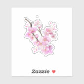 Mooie roze waterverf kersenSakura bloesems Sticker (Vel)