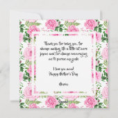 Mooie roze Waterverf Rozen Fotomoederdag Feestdagenkaart (Achterkant)