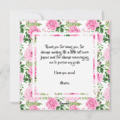 Mooie roze Waterverf Rozen Moederdag Feestdagenkaart (Achterkant)