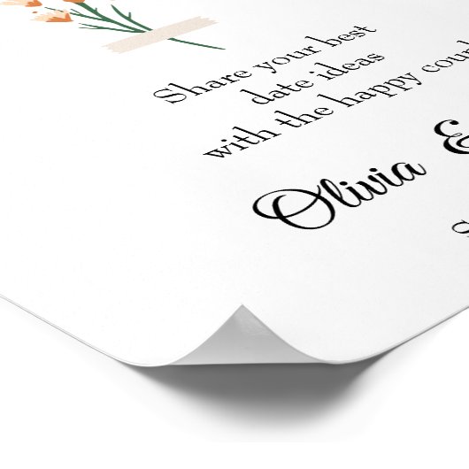 Mooie roze Waterverf Wildflower bruiloft datum Jar Poster (Hoek)