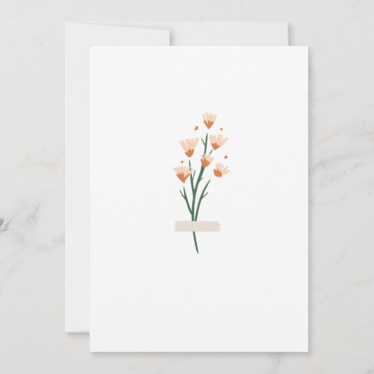 Mooie roze Waterverf Wildflower Vrijgezellenfeest Kaart (Achterkant)