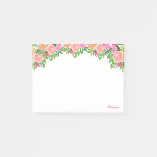 Mooie roze waterverven en kalligrafie post-it® notes (Voorkant)