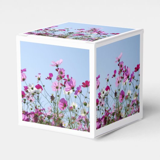 Mooie Roze Weide Bloemen Bedankdoosjes (Voorkant Zijde)
