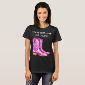 Mooie Roze Western Cowgirl Rodeo Laarzen Boerenlev T-shirt (Voorkant volledig)